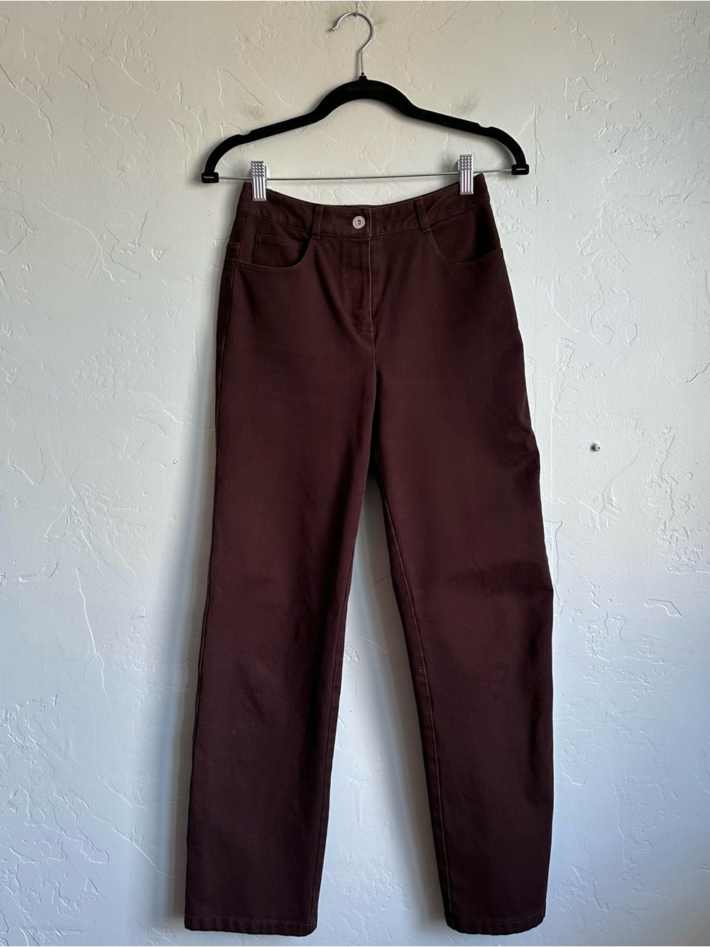 Vintage St John Sport Women's Straight-Leg Chocolate Brown Jeans Size 2 EUC Fall